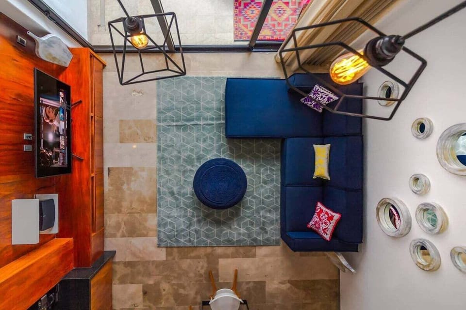 A great photo of the main living space from above!