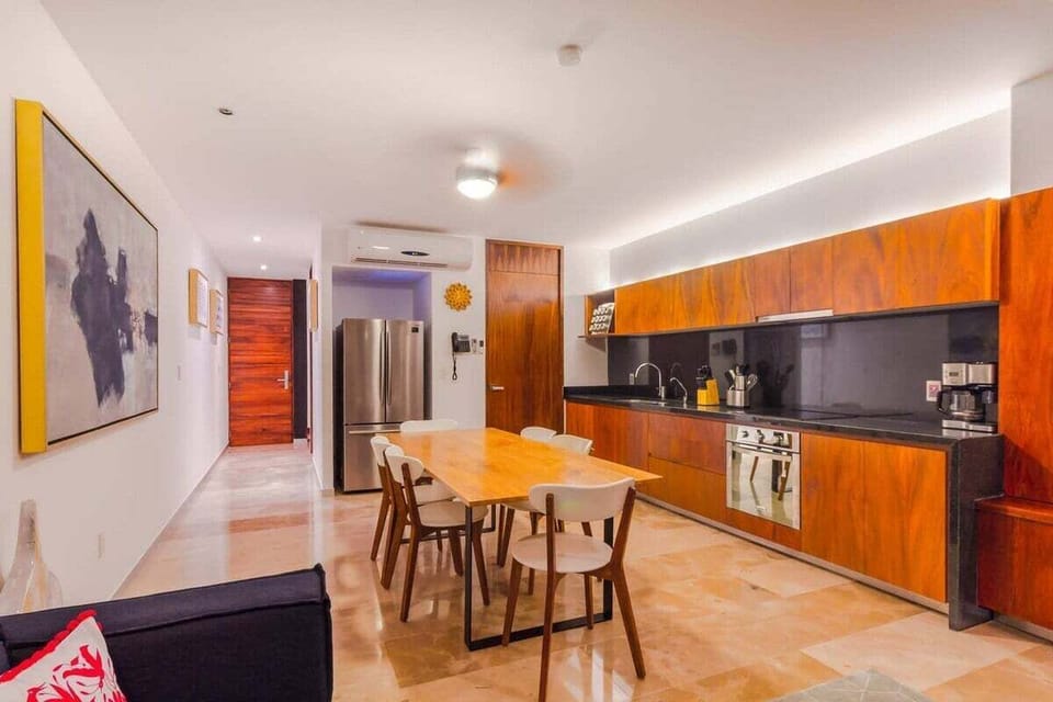 The kitchen has tone of counter space and upgraded appliances.