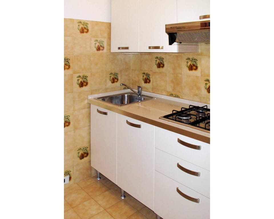 Property, Room, Kitchen, Sink, Countertop, Furniture, Cabinetry, Tile, Floor, Interior Design