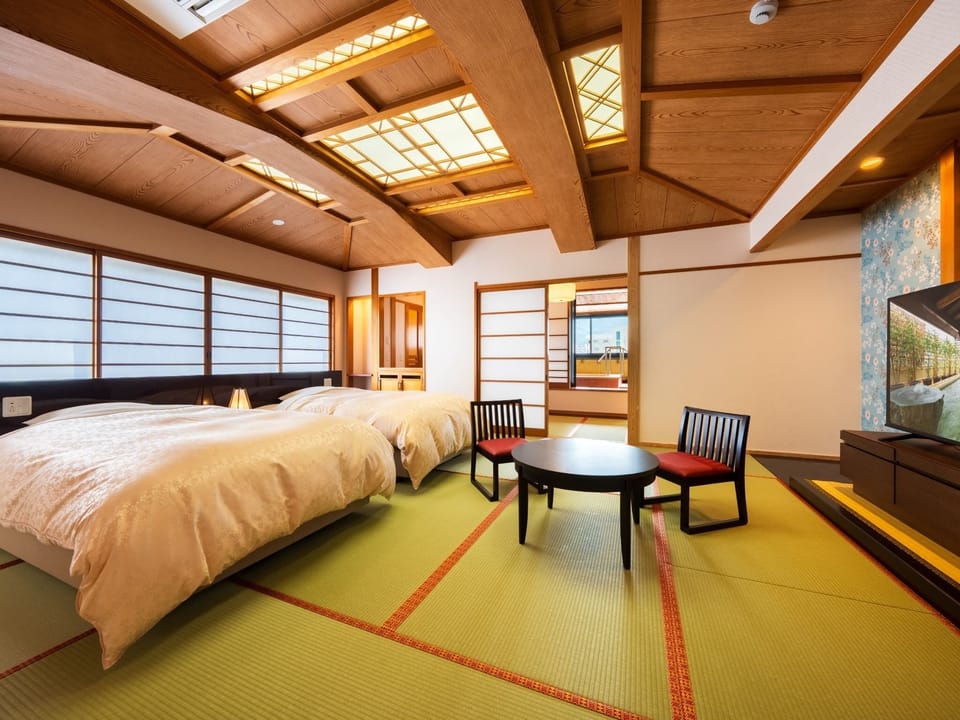 Special Modern Japanese-Western Room with Semi-Open-Air Bath - Non-Smoking | In-room safe, iron/ironing board (on request), WiFi (free)