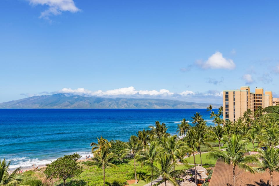 Mahana building with views of Pacific ocean and Molokai island.
