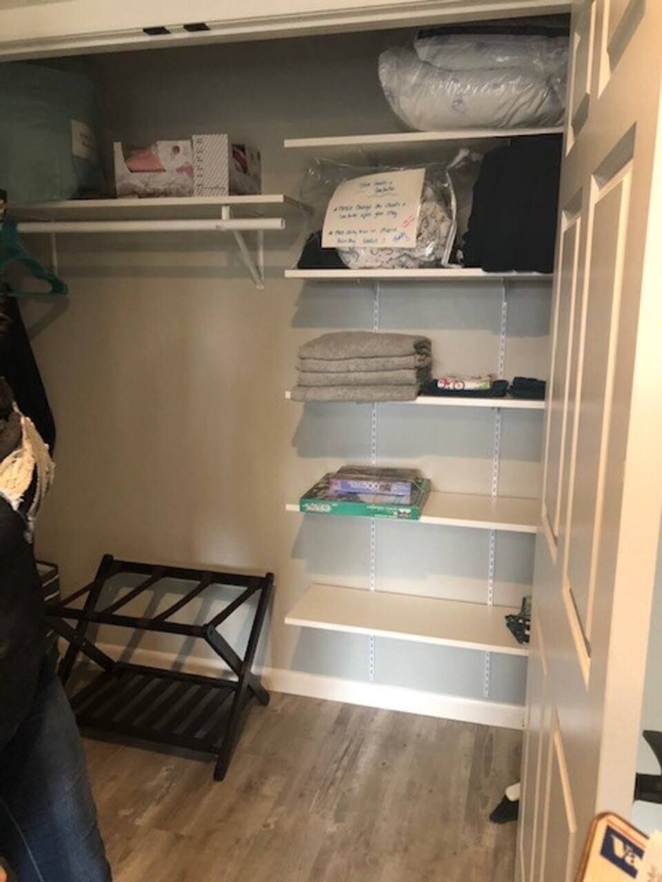 suite closet with luggage rack!