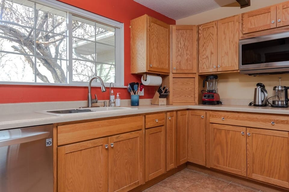 Kitchen has all the conveniences of home.