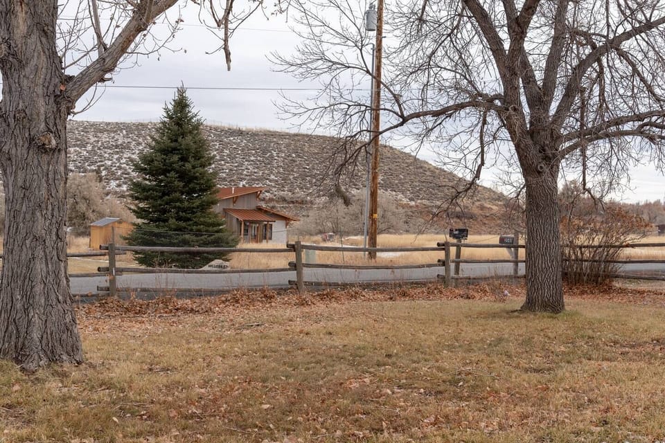 Spacious yard in a quiet neighborhood but is close to downtown and many activities in Lander and nearby areas.
