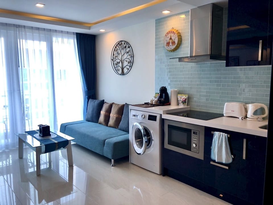 Open Plan kitchen, Washing Machine, etc.