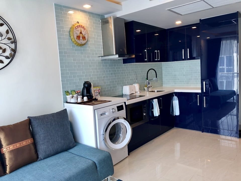 Open Plan kitchen, Washing Machine, etc.