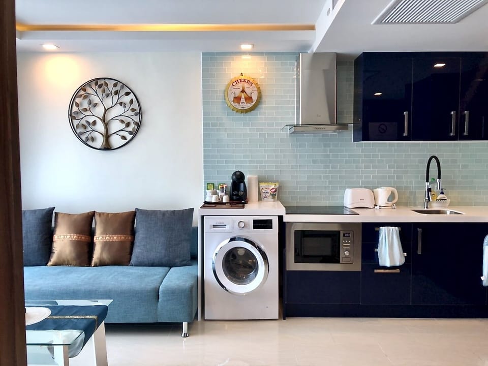 Open Plan kitchen, Washing Machine, etc.