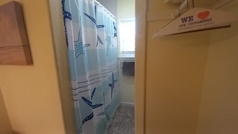 Shower with step in tub