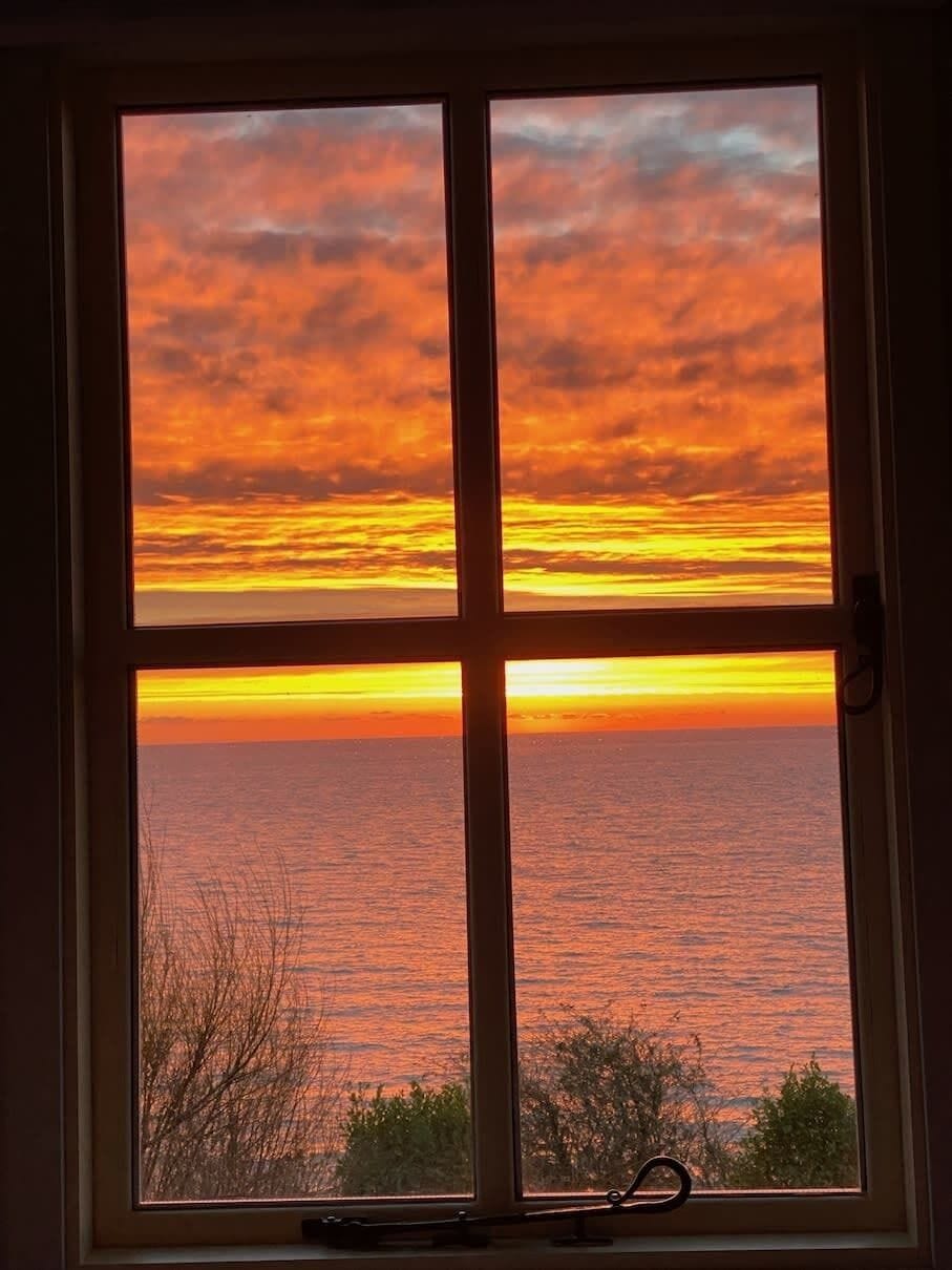View from the Shepherd's Hut at dawn.