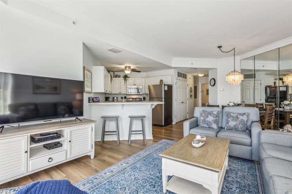Living Room, Kitchen and Dining Area at 1103 SeaCrest