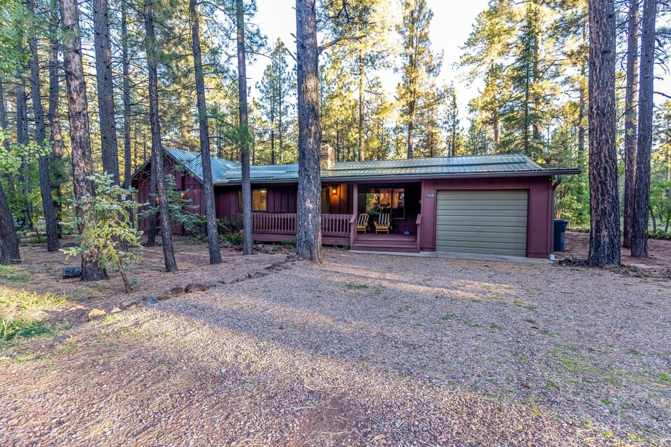 Parking for 2 cars in front and 4 more on sides of cabin.