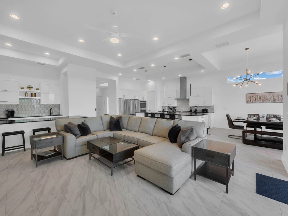 The large open-concept floor plan is great for bringing the whole family together