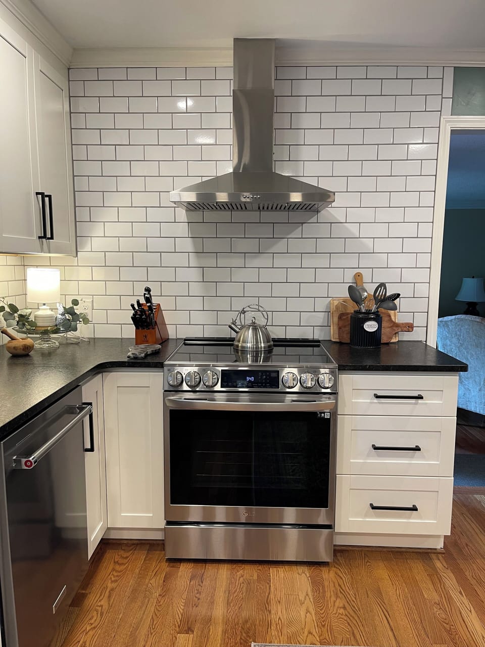 This newly renovated kitchen has everything you need for a comfortable stay.