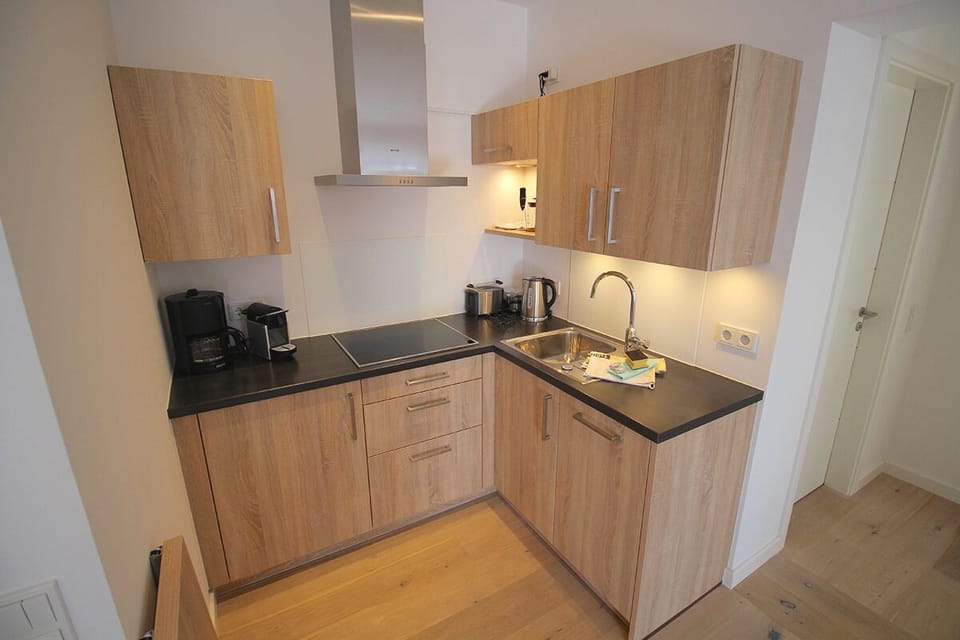 Apartment, 1 Bedroom, Terrace, Mountain View (Chamonix) | Private kitchen | Fridge, microwave, oven, stovetop