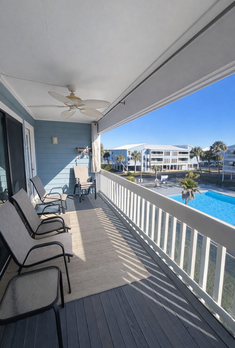 Relax on your private balcony with Pool and Lagoon view!