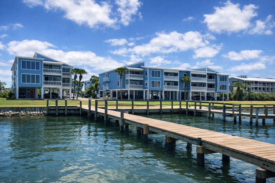 Coastal view of the community from the piers.