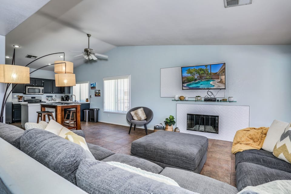 Fireplace and Flat Screen TV