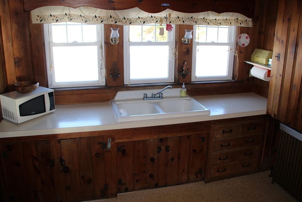 Your large country sink with a drying rack. No Dish washer.