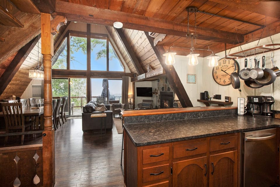 A Frame windows from kitchen