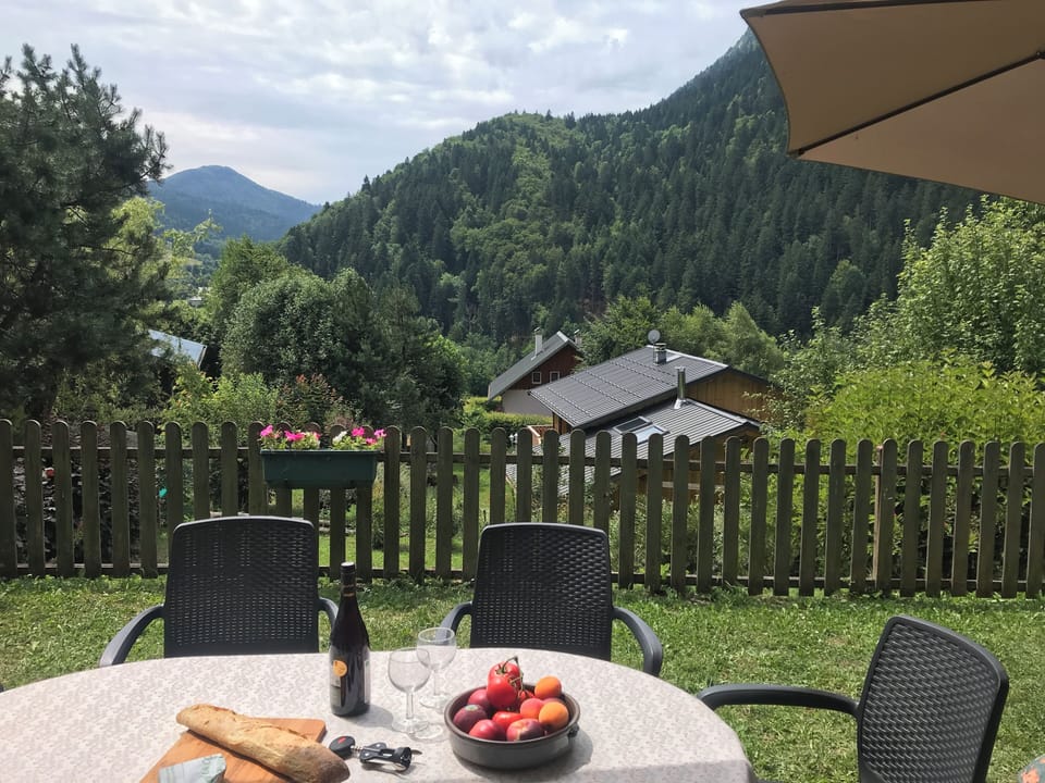 long view down the Lindar valley from the garden