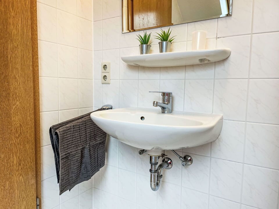 Tap, Plumbing Fixture, Property, Sink, Bathroom Sink, Plant, Mirror, Green, Bathroom, Interior Design