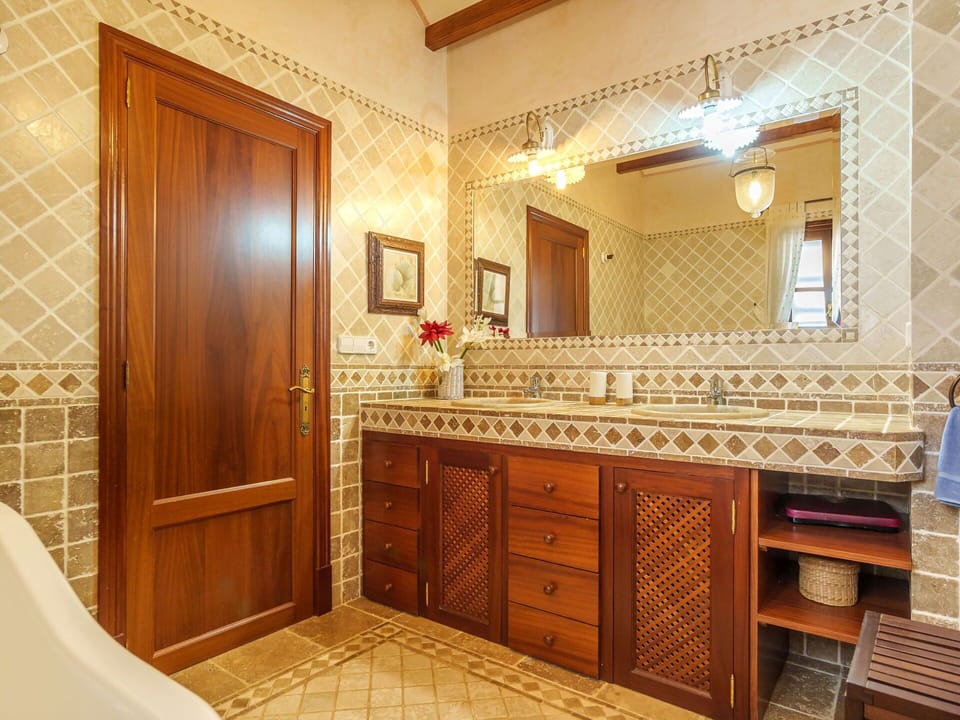 Mirror, Bathroom Cabinet, Cabinetry, Furniture, Plumbing Fixture, Countertop, Wood, Building, Interior Design, Architecture