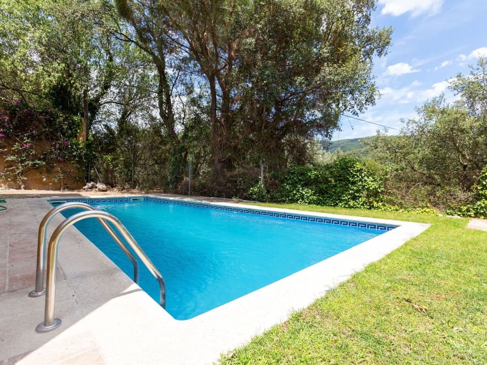 Water, Plant, Swimming Pool, Sky, Tree, Outdoor Furniture, Shade, Cloud, Rectangle, Grass