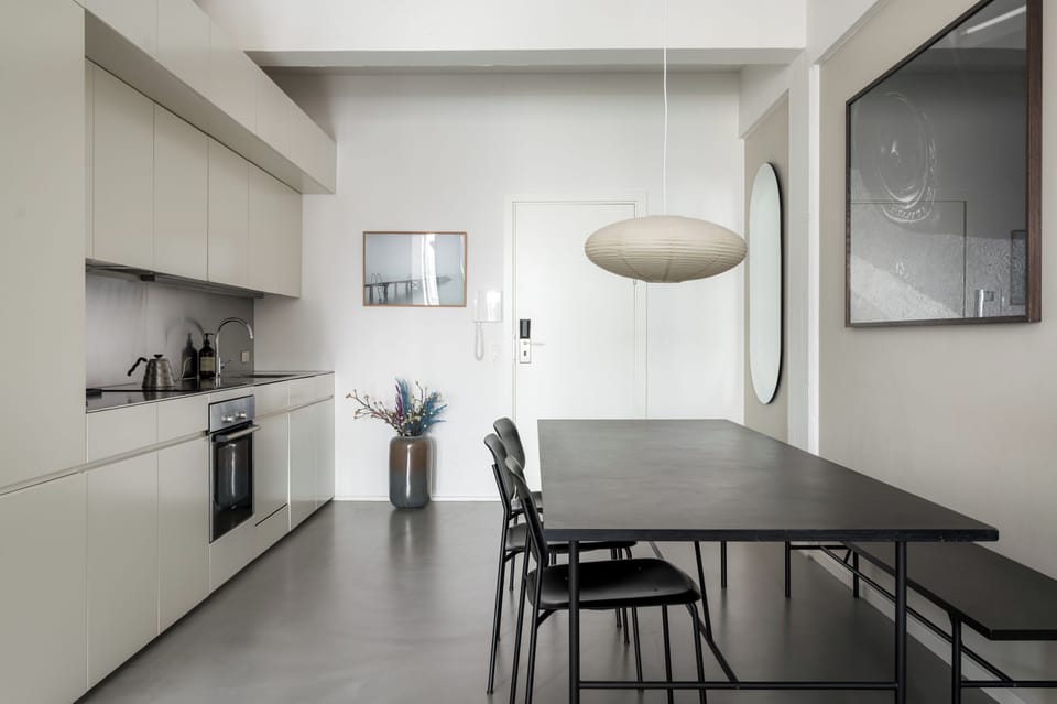 Atelier harbour view | Private kitchen | Full-size fridge, microwave, oven, stovetop