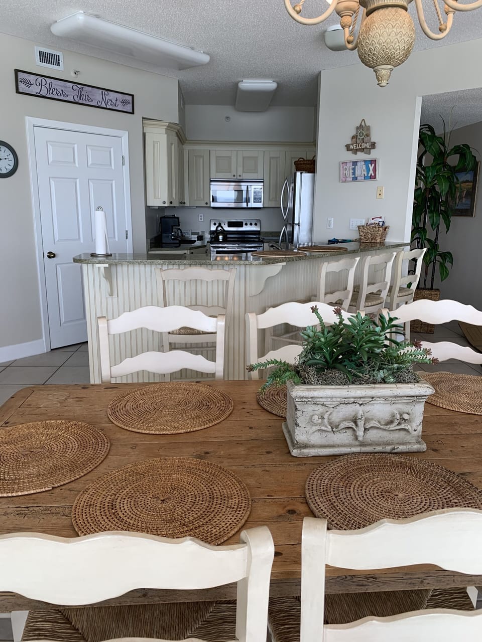 Kitchen table with seating for 8