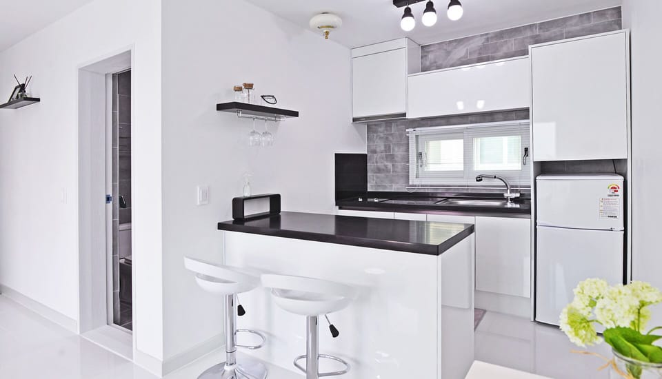 Studio A | Private kitchenette | Fridge, microwave, stovetop, electric kettle
