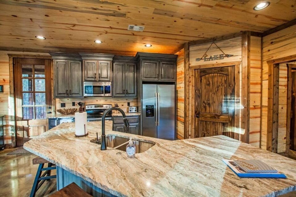 The fully stocked kitchen makes preparing meals for your group easy and enjoyable.
