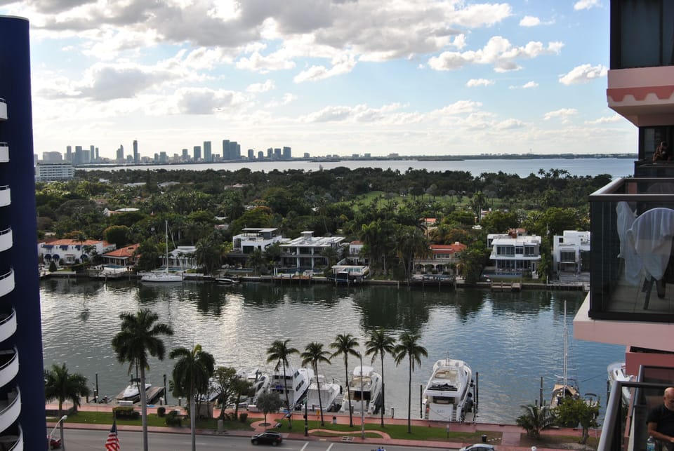 View from our balcony looking towards the Intracoastal and City of Miami.