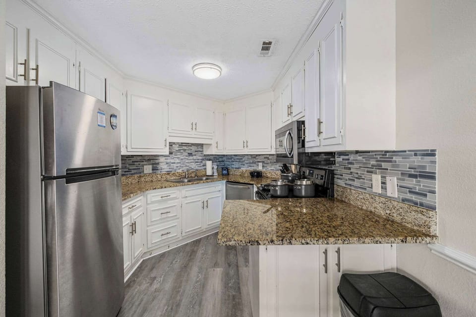 Kitchen with stainless steel appliances