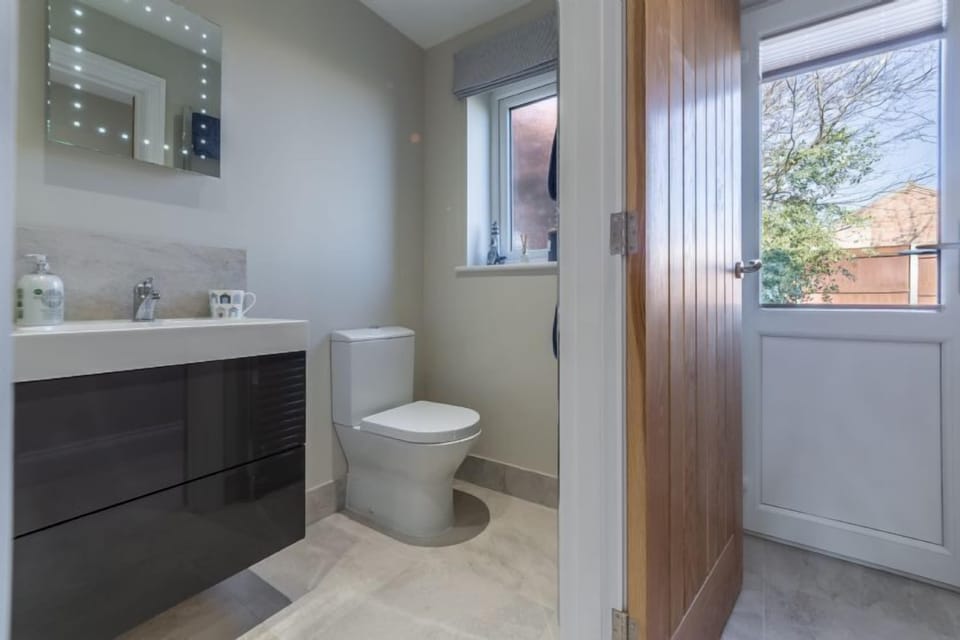 Ground floor: Shower room and door to garden