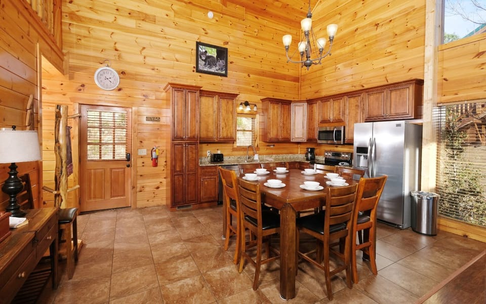 Spacious dine-in kitchen - enjoy cabin meals with modern amenities.