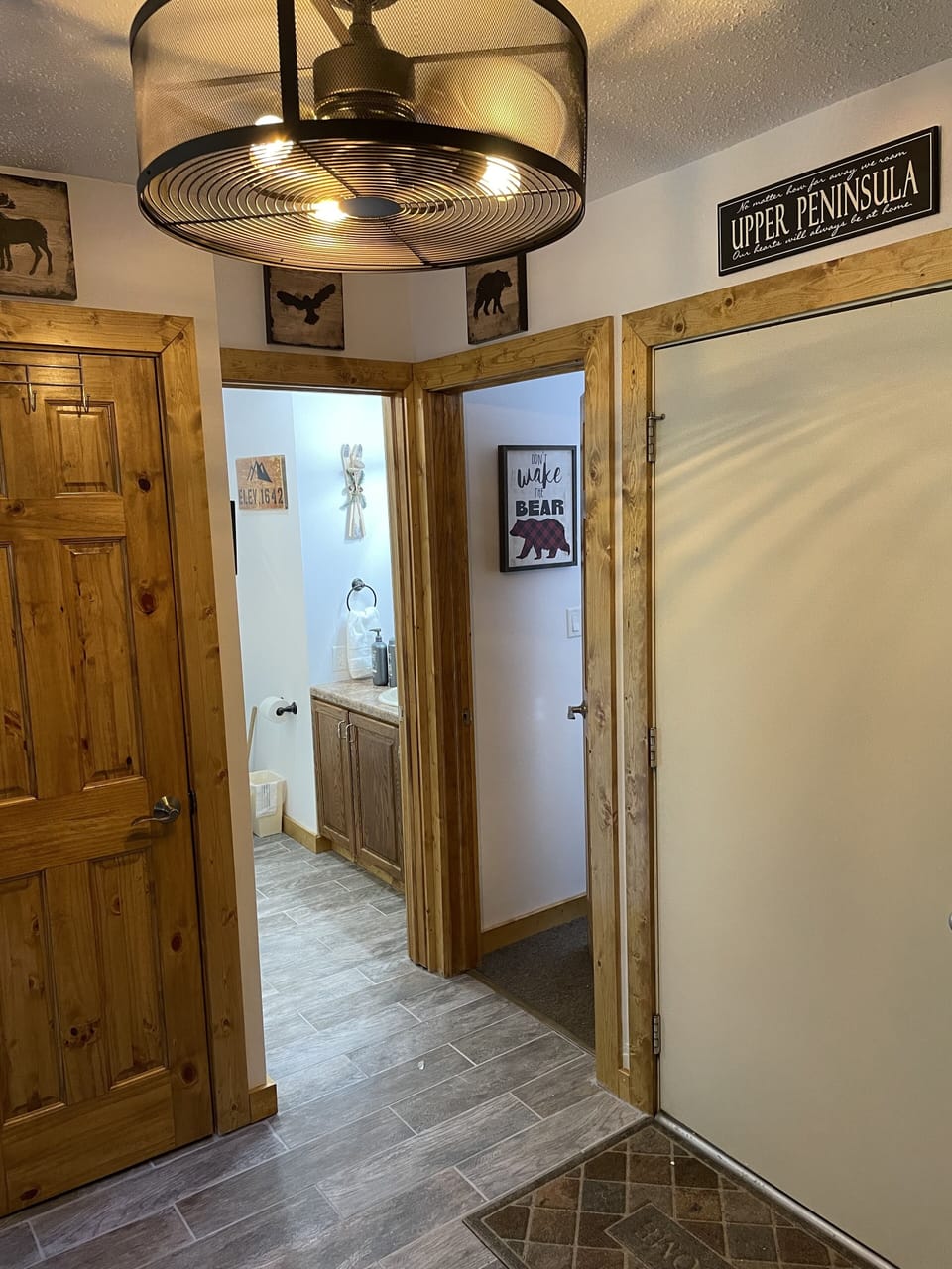 Closet, bathroom, bedroom, exit door