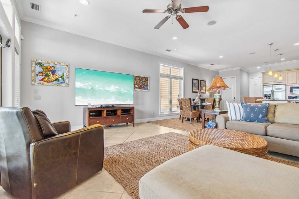 Wind down with a movie on the flat-screen TV