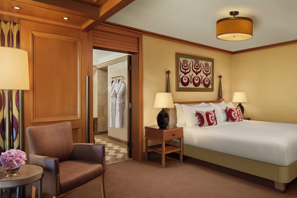 Egyptian cotton sheets, premium bedding, minibar, in-room safe