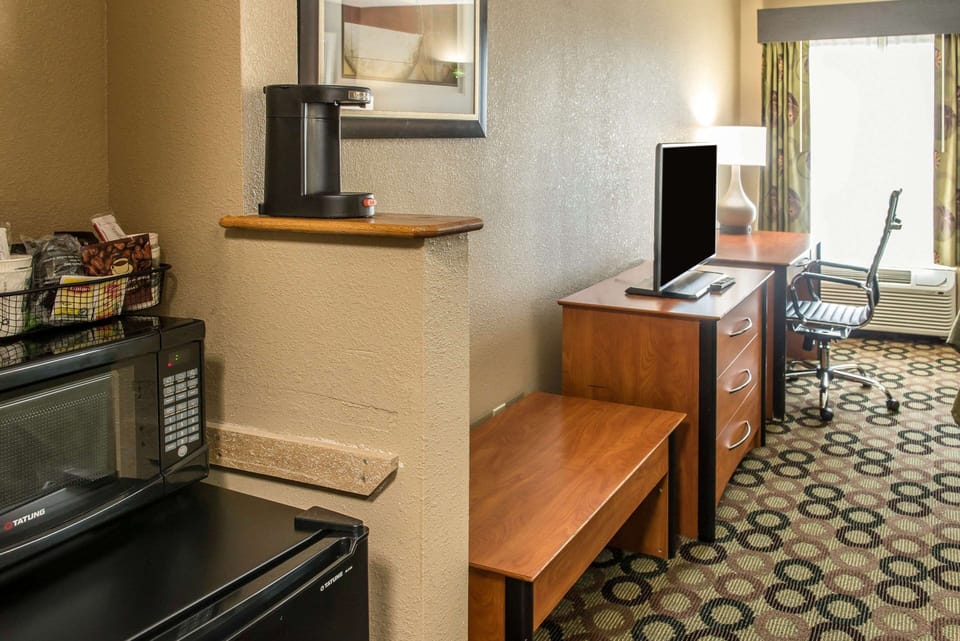 Standard Room, 2 Queen Beds, Non Smoking | Pillowtop beds, desk, laptop workspace, blackout drapes