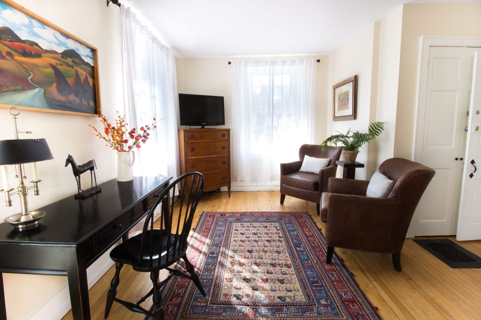 42-inch flat-screen TV with cable channels, TV