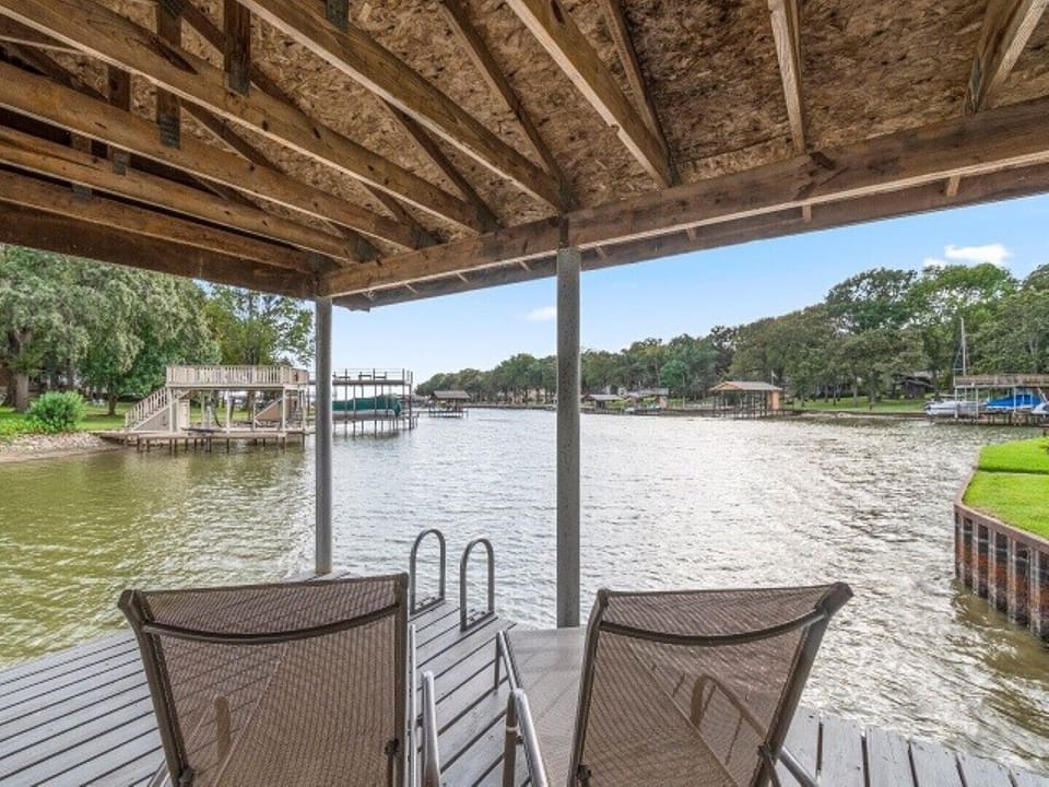 Relax or fish off the boathouse dock