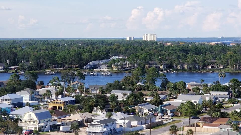 View guest bedroom window of the Grand Lagoon. 