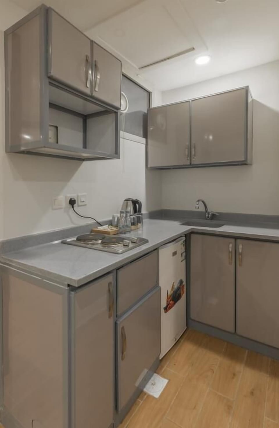 Fridge, electric kettle
