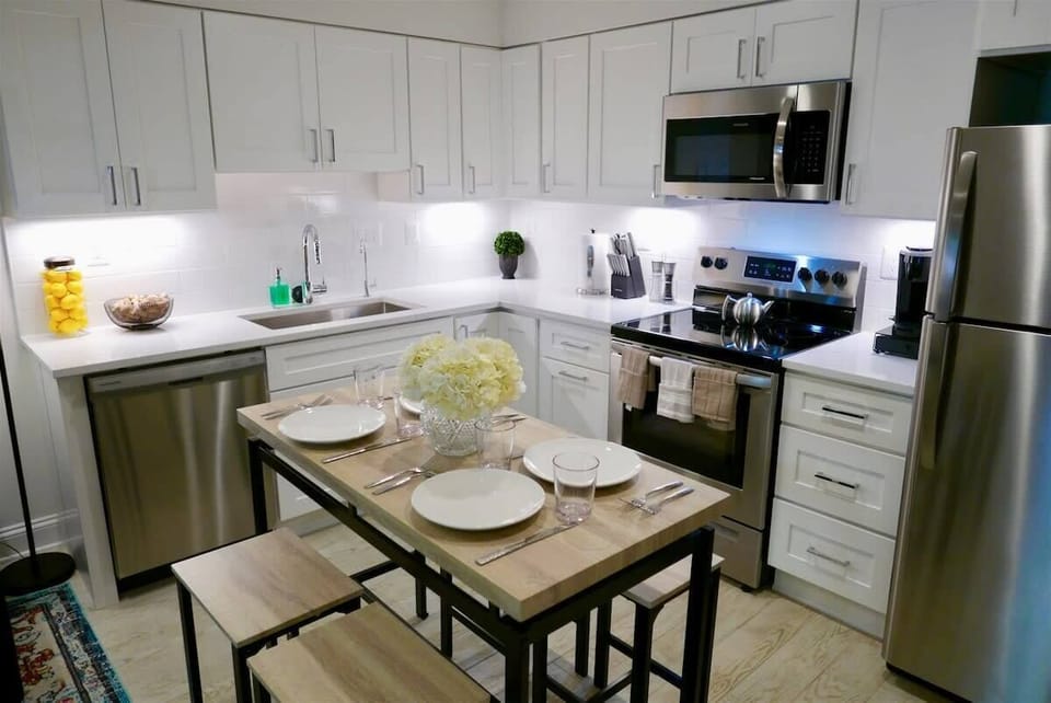 Kitchen includes all essentials for cooking