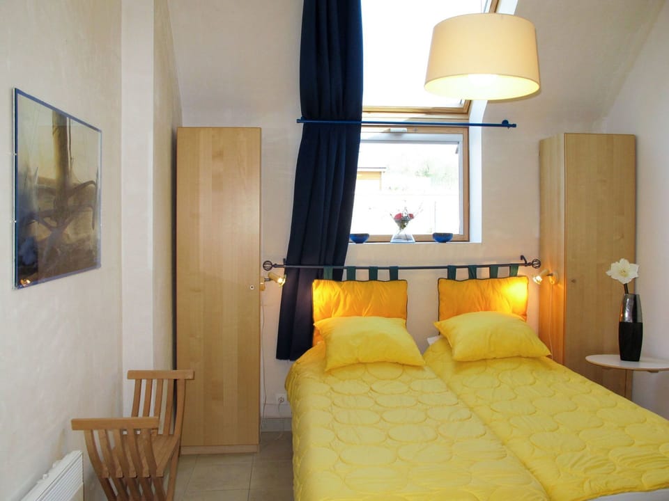 Room, Furniture, Yellow, Bed, Bedroom, Property, Interior Design, Orange, Bed Sheet, Suite