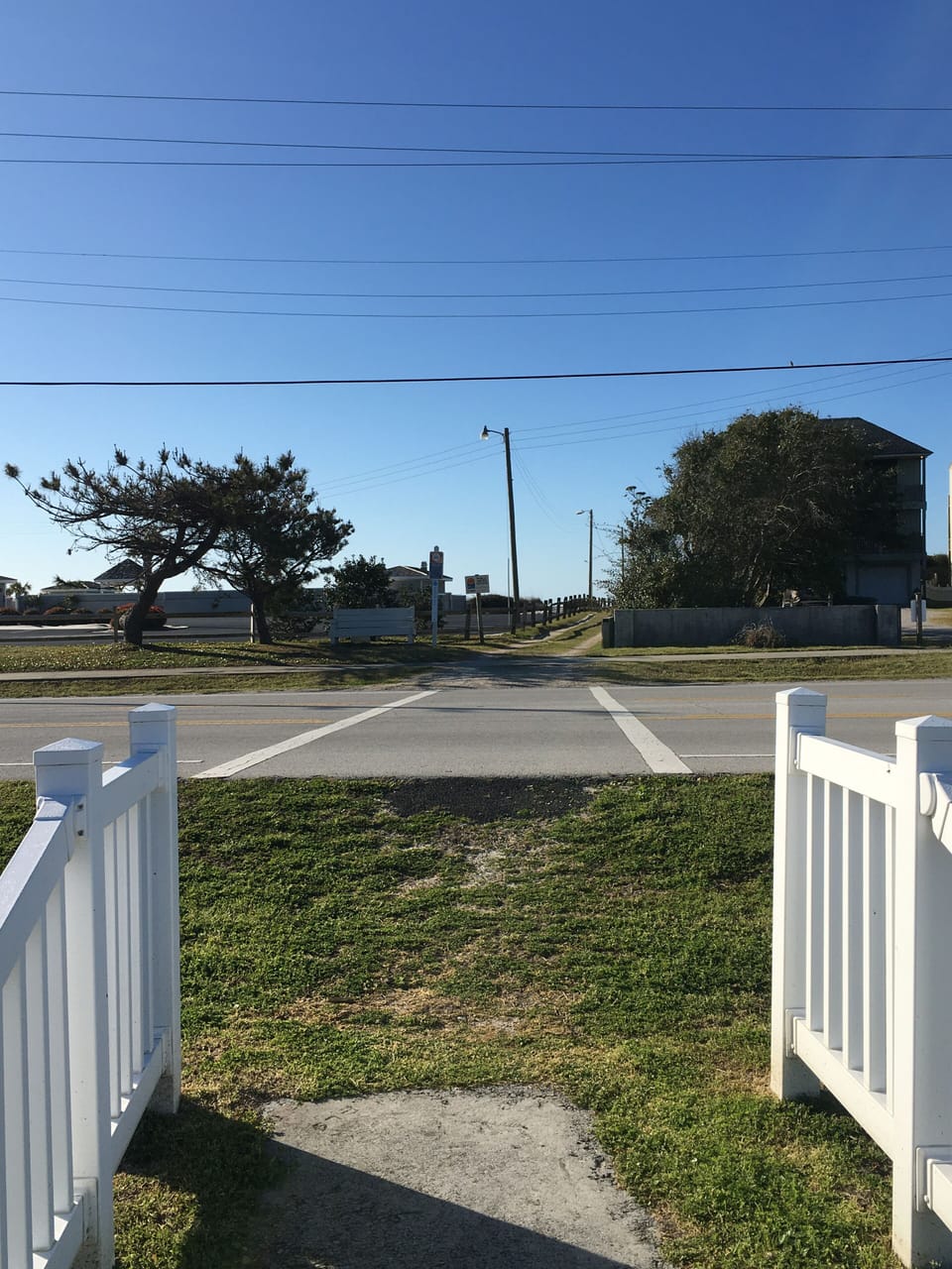 The beach is right across  the street.