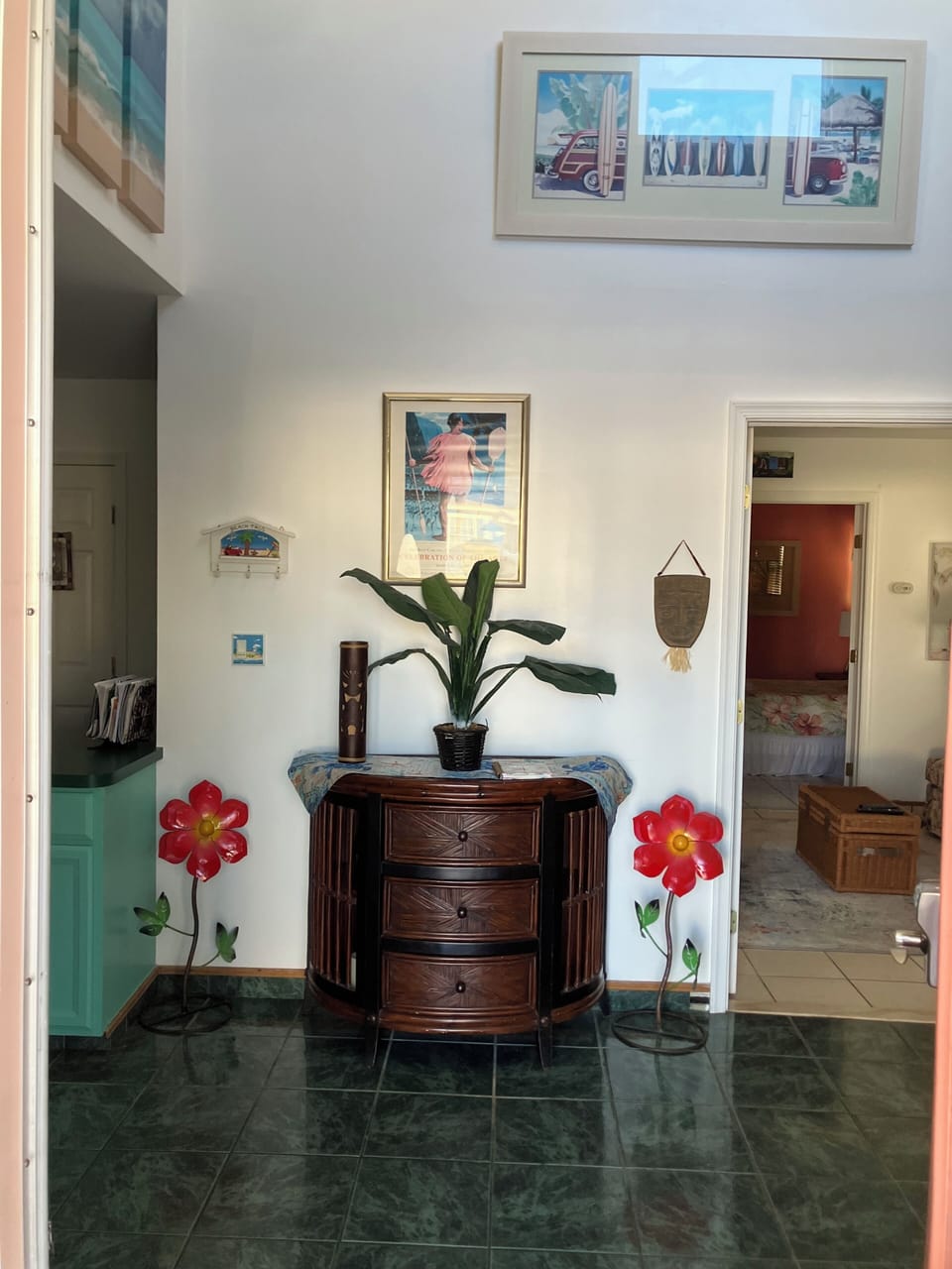 Enter into the two story foyer and 1st floor master suite.