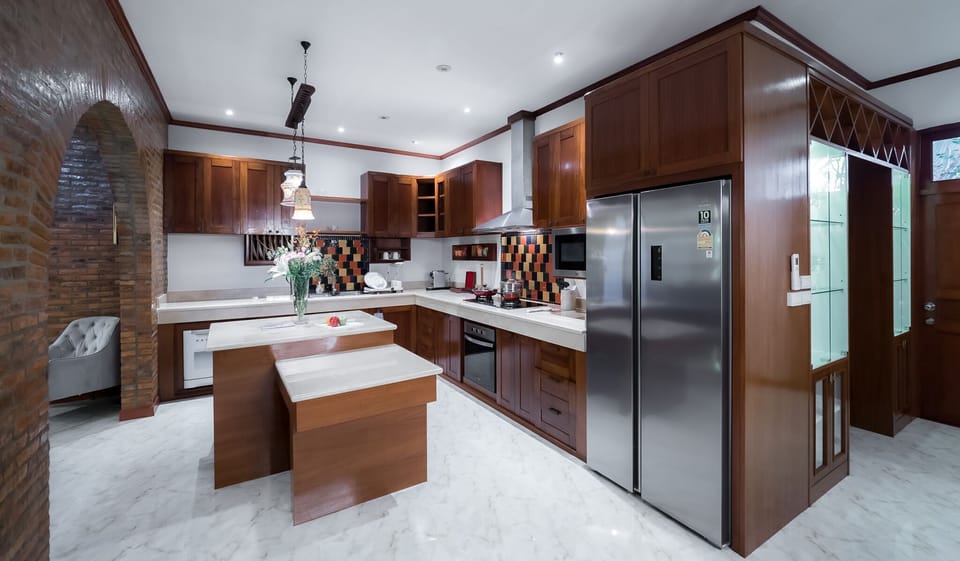 Large kitchen in main villa, fully equipped