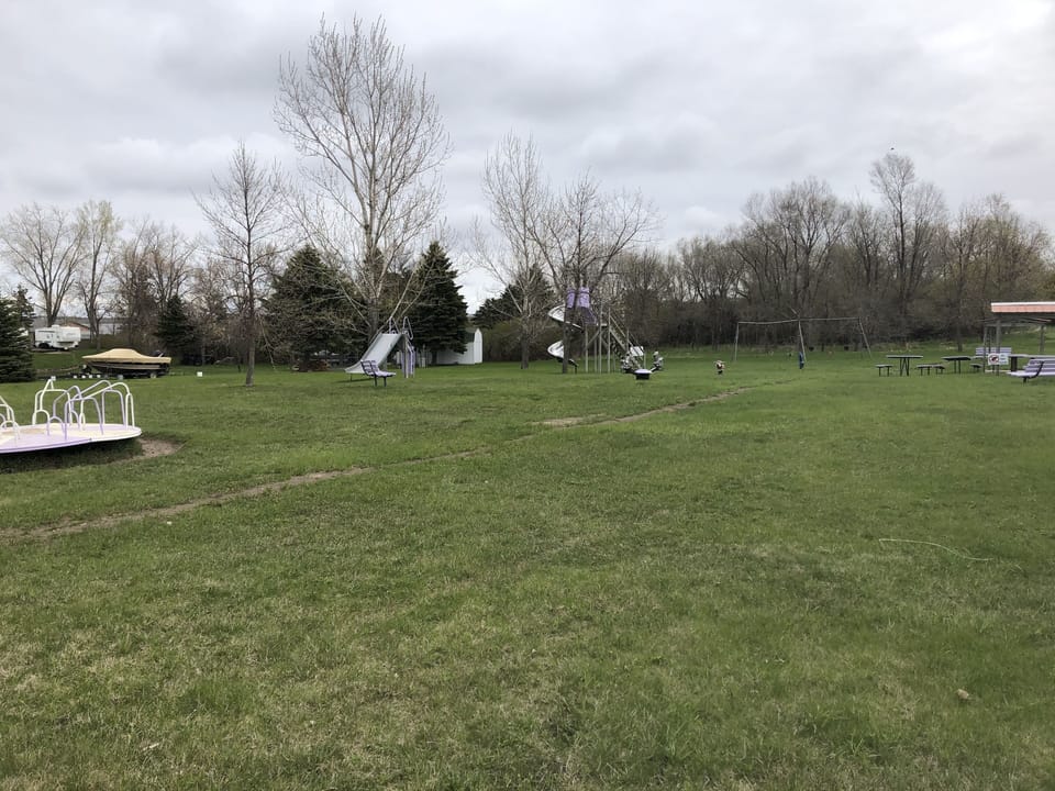 Playground at The Purple Cow Ice Cream shop within walking distance from cabin. 