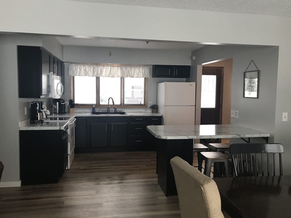 Kitchen view from dining area.